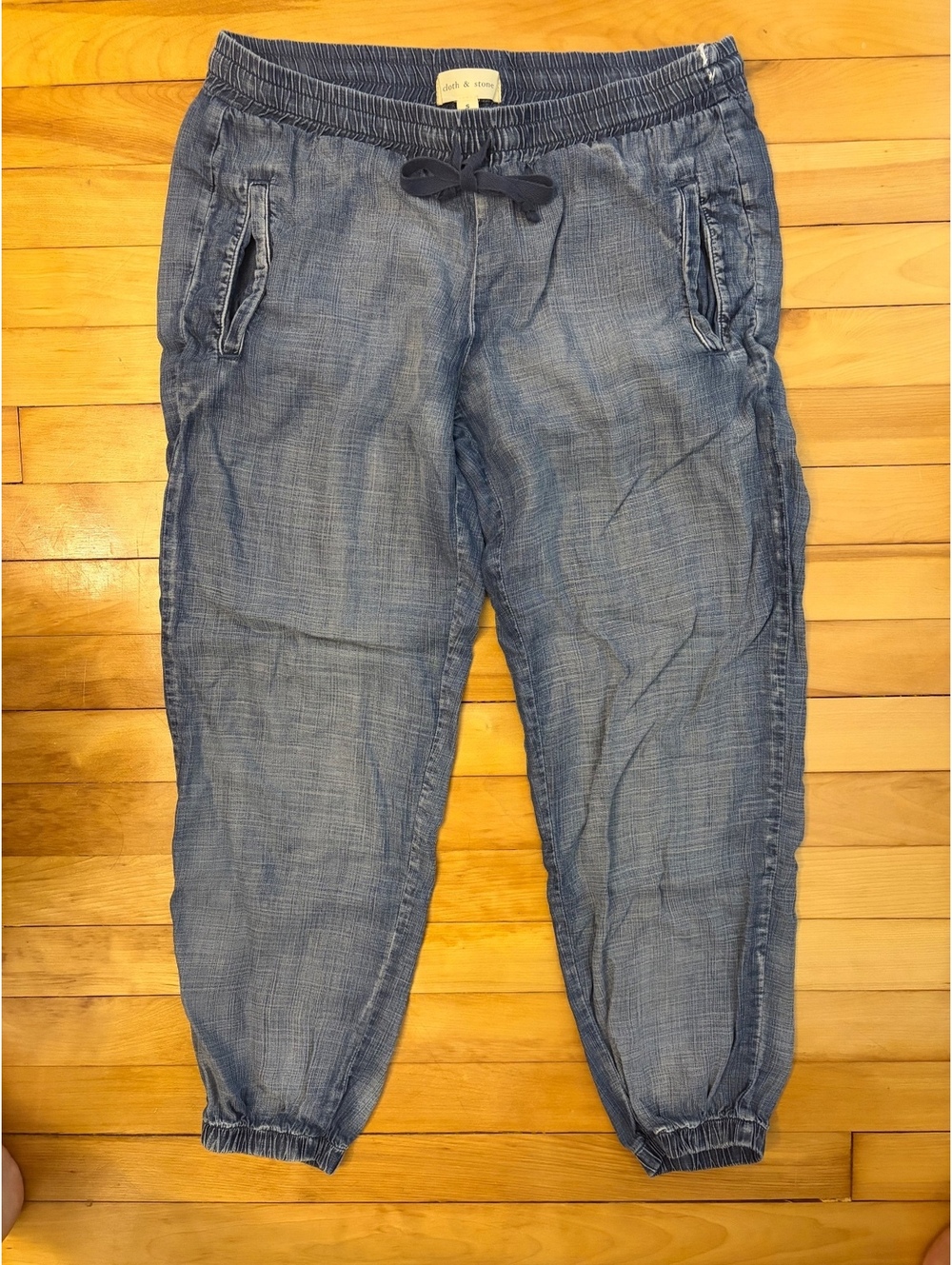 Cloth & Stone Women'st Small Blue Lyocell Jogger Pants with Elastic Waistband